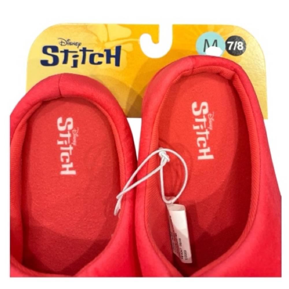 Disney Stitch Women’s Red Indoor Slippers NEW 7/8 - Picture 4 of 5